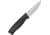 Brisa Hiker 95 Flat Fixed Blade Knife, 8.5in Overall, 3.75in Satin Sandvik 12C27 SS Blade, Black Polypropylene Handle, Flat Grind Blade, Black Leather Belt Sheath, 23002