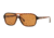 Brooks Brothers BB5023S Sunglasses 608773-58 - Amber Frame, Brown Solid Lenses
