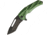 Brous Blades Reloader Aluminum Edition Folding Knife, 3.75in Black D2 Tool Steel Modified Tanto Blade, Green Sculpted Aluminum Handle, Pocket Clip, Storage Case, RLA-GRN-BO