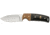 Browning Buckmark Hunter Fixed Blade Knife, 3.125in, 8Cr13MoV, Drop Point, Zebra/Ebony Wood Handle, Split Grain Leather, 3220271