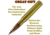 Caliber Gourmet Bullet Twist Pen Gold Brass, CBG1018