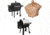 Camp Chef Pellet Grill &amp; Smoker DLX, Black, with Tan Patio Cover, PCPG24L, and Blanket for 24in Pellet Grills, Grey, PG24BLKL