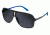 Carrera 122/S Sunglasses CA122S-0GUY-IR-6111 - Black Shiny Matte Frame, Gray Blue Lenses, Lens Diameter 61mm, Distance Between Lenses 11mm