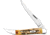 Case Medium Toothpick 6.5 Bonestag Folding Knife, 4.25in Closed, 2.42in, Mirror Long Clip Blade, 6.5 Bonestag Handle, 65328