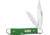 Case Peanut Green Synthetic Folding Knife, 2.88in Closed, Mirror Clip/Pen Blades, Green Smooth Synthetic Handle, 53393