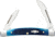 Case Small Congress Blue Bone Folding Knife, 3.13in Closed, 1.86in/1.37in, SS, Mirror Sheepsfoot/Pen Blades, Blue Jigged Bone Handle, 2845