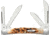 Case Small Congress Amber Jig Folding Knife, 3.13in Closed, Mirror Sheepsfoot/Spear/Pen/Coping Blades, Amber Jigged Bone Handle, 10723