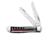 Case Stripes of Service - Embellished Mini Trapper Folding Knive, Surgical Steel Clip and Spey Blades, Smooth Natural Bone Multi Handle, Red Line, 3.5in Closed, 07311