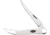 Case 4.25in Toothpick White Synthetic Folding Knife, 4.25in Closed, Mirror Long Clip Blade, White Smooth Synthetic Handle, 63962