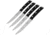 Chicago Cutlery Damen 4pc Steak Knife Set, 4.5 satin finish partially serrated high carbon s, Black polymer handle, 1123331