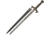 China Made Knights Templar Sword, 29.5in Overall, 22.5in Mirror Unsharpened SS Blade, Silver And Rose Gold Sculpted Metal Alloy Handle, Silver and rose gold, 926928