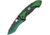 China Made Linerlock A/O Folding Knife, 4.5in Closed, 3.25in Two-Tone Finish SS Blade, Black/Green Checkered Aluminum, Black/Green, 300445-GN