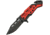 China Made Linerlock A/O Folding Knife, 4.63in Closed, 3in Black SS Clip Point Blade, Black/Red Aluminum, Black/Red, 300462-RD