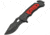 China Made Linerlock A/O Folding Knife, 5in Closed, 3.75in Black Partially Serrated SS Blade, Black/Red Aluminum, Black/Red, 300446-RD