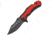 China Made Linerlock A/O Folding Knife, 5in Closed, 3.75in Black SS Blade, Black/Red Aluminum, Black/Red, 300461-RD
