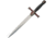 China Made Red Crusader Dagger Knife, 9.5 satin finish unsharpened stainless blade, Black synthetic wire wrapped handle, 211475