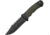 China Made Saw Back Plastic Handle Knife, 4.25 black finish sawback stainless blade, Black plastic handle with green rubber onlay, 211493-SB
