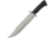 China Made Silver Tech Bowie Knife, 9.5 satin finish 420 stainless clip point blade, Black rubberized ABS handle, 211515-SL