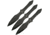 China Made Three Piece Knife Throwing Set, Fixed Blade Knife, Overall 10in, Blade 3.38in Standard Edge, One Piece Black SS Double Edge Blade, Black Nylon Belt Sheath Holds All, Black, 211230-BK