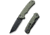 CIVIVI Button Lock Brazen Folding Knife, 3.4 in Blade, Carbon Steel, OD Green, C19059C-2