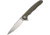CJRB Briar Linerlock Green Folding Knife, 3.75 stonewash finish D2 tool steel blade, Green textured G10 handle, J1902-GNF