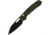 CJRB Pyrite PVD Green G10 Folding Knife, 4.25in Closed, 3.13in Black PVD AR-RPM9 Stainless Wharncliffe Blade, Green G10 Handle, Nylon Case, J1925A-BGN