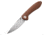 CJRB Small Feldspar Linerlock Brown Folding Knife, 3 stonewash finish D2 tool steel blade, Brown G10 handle, J1912S-BNC