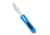 CobraTec Knives Queen Cobra Automatic Folding Knife, 3.13in, D2 Steel Blade, Drop Point Plain Blade, Blue Aluminum Handle w/Carbon Fiber Inlay, BLUQKCDNS