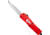 CobraTec Knives FS-3 Large OTF Automatic Folding Knife, 3.5in, D2 Steel, Drop Not Serrated Blade, Punisher Red Handle, LRPUNFS3DNS
