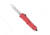 CobraTec Knives FS-3 Small OTF Automatic Folding Knife, 2.75in, D2 Steel, Dagger Non-Serrated Blade, Red Handle, SRFS-3DAGNS