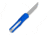 CobraTec Knives FS-X Small Gen II OTF Knife, Automatic Folding Knife, 2.75in, Stonewashed D2 Steel, Drop Point Non-Serrated Blade, Aircraft Aluminum, Blue Handle, SBLUFS-XGEN2DNS