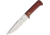 Cougar Creek Survival Bowie Red Linen Knife, 11.25in Overall, 6.63in Satin 1095Hc Steel Blade, Red Linen Micarta Handle, Green Liners, Black Leather Sheath, TFCC5 RED LINEN
