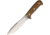 Cougar Creek Wilderness Survivor Brown Knife, 10.5in Overall, 5.75in Satin 1095Hc Steel Blade, Brown Canvas Micarta Handle, Green Liners, Brown Leather Sheath w/ Sharpening Stone, QC0113BROWN CANVAS