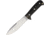 Cougar Creek Wilderness Survivor Line Knife, 10.5in Overall, 5.75in Satin 1095Hc Steel Blade, Black Linen Micarta Handle, Red Liners, Brown Leather Sheath, CCQC0113B