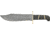 Damascus Bowie Fixed Knife, Damascus Steel Blade, Horn Handles with brass spacers DM1010