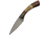 Damascus Curved Stag Skinner Knife, 3 Damascus steel skinner blade, Stag bone and brown wood handle, DM-1268