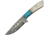 Damascus Hunter Blue Pearl Knife, 4 Damascus steel blade, Synthetic pearl and turquoise handle, DM-1230