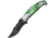 Dark Side Blades Cobra Linerlock A/O Green/Slvr Folding Knife,4in,Stainless Steel,Standard Edge,Black Stonewash,Green and Silver,Aluminum Handle, DS-A032GS