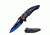 Dark Side Blades Folding Blade, 5in, Stainless Steel Blade, Black And Blue Two Tone Aluminum Handle DS-A034BL