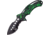 Dark Side Blades Snake Linerlock A/O Green Folding Knife,3.75in,Stainless Steel,Partially Serrated,Black Aluminum Handle DSA020GNC