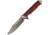 Dawson Knives Mojave 6 Fixed Blade Knife, 11.38in Overall, 6in Hamon Finish Cpm-3V Carbon Steel Blade, Black/Red Sculpted G10 Handle, Serialized, Black Kydex And Brown Leather Sheath, DW03050