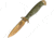 Dawson Knives Raider 4 OD Green Fixed Blade Knife, 9in Overall, 4in Arizona Copper Finish Cpm-3V Carbon Steel Blade, OD Green Sculpted G10 Handle, Serialized, Black Kydex And Brown Leather Sheath, DW63998