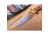 Dawson Knives Raider 5/Red Fixed Blade Knife, 10.25in Overall, 5in Arizona Copper Finish Cpm-3V Carbon Steel Blade, Black/Red Sculpted G10 Handle, Serialized, Black Kydex And Brown Leather Sheath, DW64056