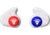 Decibullz Custom Molded Earplugs, Limited USA Edition, Red/White/Blue, PLG1-USA