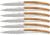 Deejo Steak Knife Set, 4.25 mirror finish Z40C13 stainless blade, Olive wood handle, 6AB000001