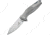 Defcon JK Mako Framelock Folding Knife, 3.5in Cpm S35Vn SS Drop Point, Gray Titanium Handle, Pocket Clip, Glass Breaker, Stonewash And Satin Blade, TF5290
