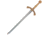 Denix Crusader Sword Letter Opener, 7 blade, Brass finish metal handle, DX3066