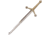 Denix Letter Opener Claymore, 10 overall, Mirror polished unsharpened blade with antique bra, DX3047