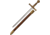 Denix Sword Letter Opener, 7 mirror finish unsharpened metal alloy blade, Brass finish metal alloy handle, DX3030F