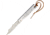 Douk-Douk Folder Chrome Folding Knife with Brown leather sheath, 3.25 Z70CD15 stainless blade, Chrome finish folded steel handle, 815GME BROWN SHEATH